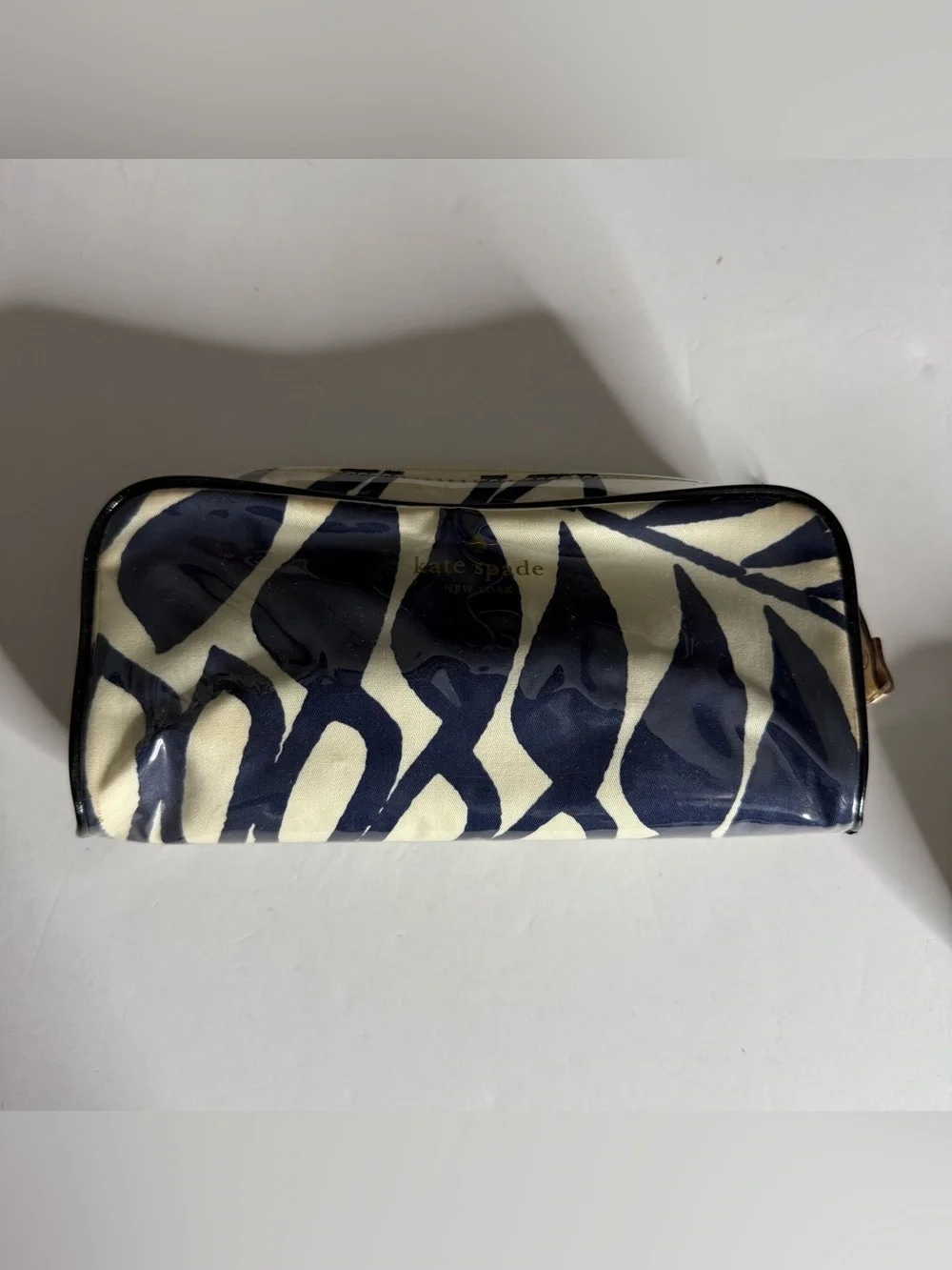 kate spade Navy and Cream Printed Cosmetic Pouch